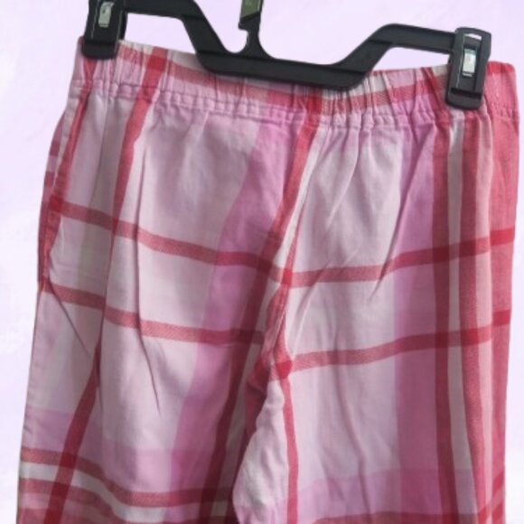 PINK Victoria's Secret distressed ripped plaid pj pajamas pants in pink and red - Picture 6 of 12